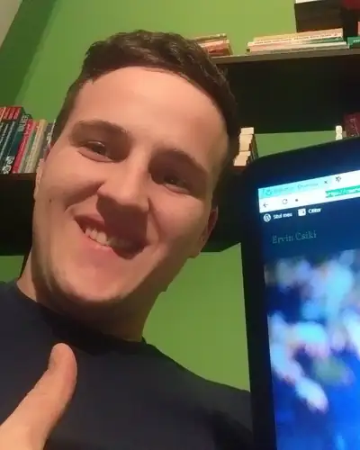 Ervin Csiki with his first personal blog, 2017